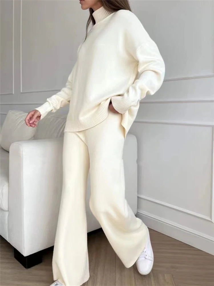 Women's Knitted Two-Piece Set: Chic Matching Outfit