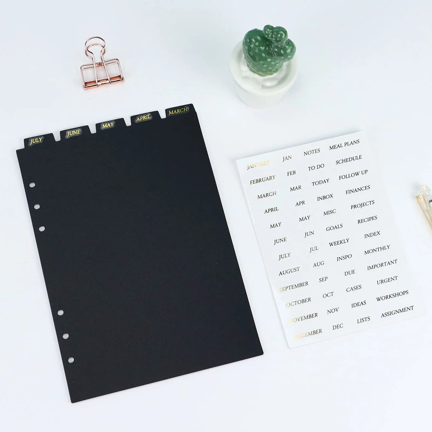 6-Hole A5 Index Dividers – Cute Loose-Leaf Planner Inserts