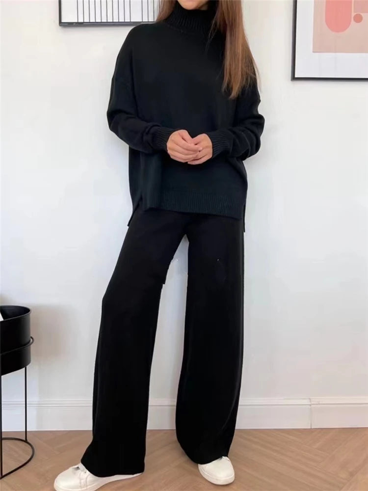 Women's Knitted Two-Piece Set: Chic Matching Outfit
