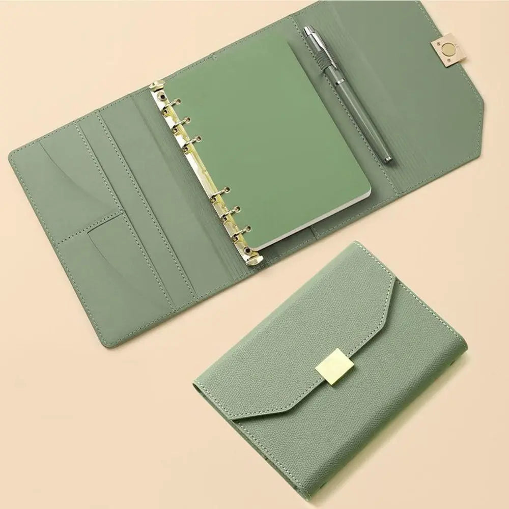 Minimalist PU Leather A5/A6 Binder Notebook – DIY Agenda Planner & Journal