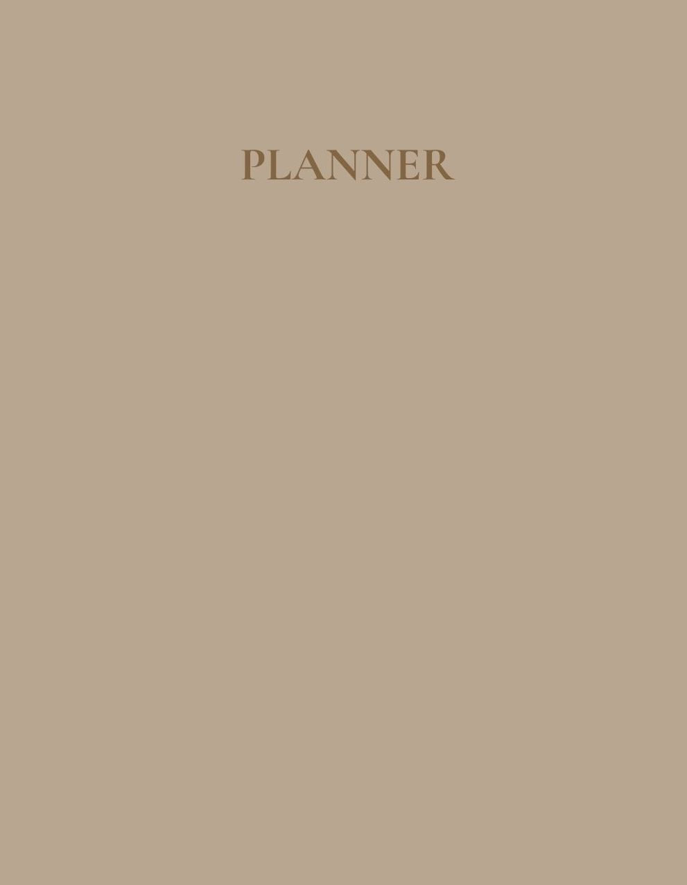 Minimalist Aesthetic Undated Planner and Notebook | 70 Pages | 8.5 x 11 | Bronzed