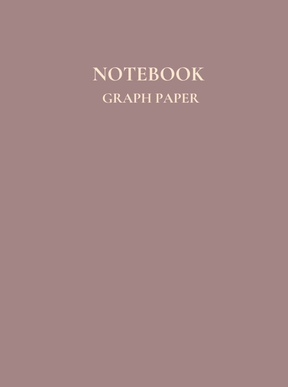 Graph Paper Notebook | 80 PAGES | 8.5 X 11" | Matte Paperback Cover | Dusty Blush